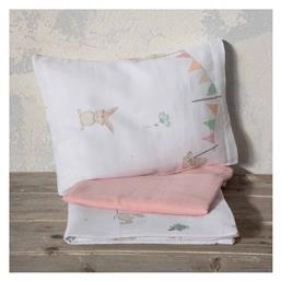 Nima Bunny Love Σετ Βρεφικά Σεντόνια Κούνιας Βαμβακερά Ροζ 120x170εκ. 3τμχ