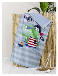 Nima Kids Πετσέτα Θαλάσσης Δύο Όψεων 70x140 Pirate Γκρι Πράσινο