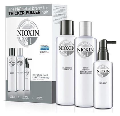 Nioxin System 1 Trial Kit Σετ Περιποίησης Μαλλιών κατά της Τριχόπτωσης με Σαμπουάν 3τμχ