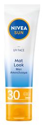 Nivea Sun UV Cream Mat Look Αδιάβροχη Αντηλιακή Κρέμα Προσώπου SPF30 50ml