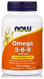 Now Foods Omega 3 6 9 Essential Fatty Acids 1000mg 100 μαλακές κάψουλες