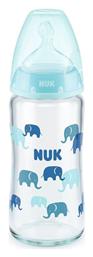 Nuk First Choice+ Γυάλινο με Θηλή Σιλικόνης για 0-6 μηνών 240ml