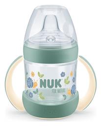 Nuk Nature Εκπαιδευτικό Μπιμπερό Πλαστικό με Λαβές Πράσινο 6m+ 150ml