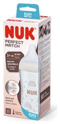 Nuk Perfect Match Γυάλινο με Θηλή Σιλικόνης για 3+ μηνών 230ml