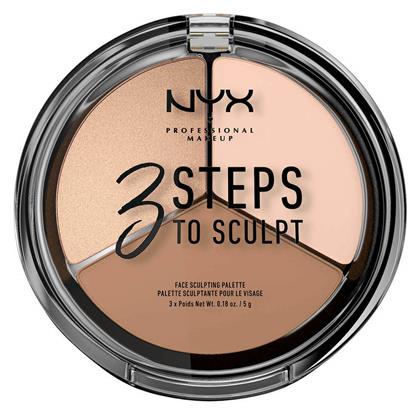 Nyx Professional Makeup 3 Steps To Sculpt Παλέτα Contouring 15gr