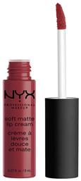 Nyx Professional Makeup Soft Matte Lip Cream Long Lasting Liquid Κραγιόν Matte 25 Budapest 8ml