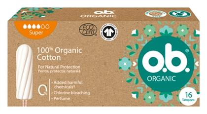 O.B. Ταμπόν Organic 100% Organic Cotton Tampons για Αυξημένη Ροή 16τμχ