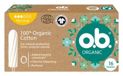 O.B. Ταμπόν Organic 100% Organic Cotton Tampons για Κανονική Ροή 16τμχ