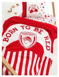 Olympiacos Σετ με Λάστιχο Κόκκινο 130x170εκ.