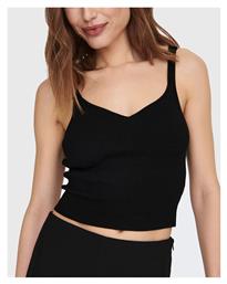 Only Γυναικείο Crop Top Αμάνικο Καλοκαιρινό Μαύρο