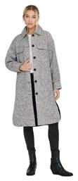Only Γυναικείο Γκρι Παλτό με Κουμπιά