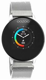 Oozoo Q00116 Stainless Steel 43mm Smartwatch με Παλμογράφο (Ασημί)