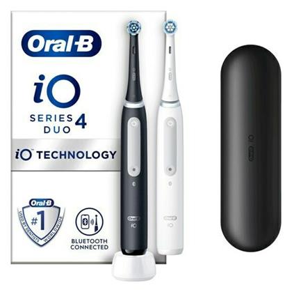 Oral-B iO Series 4 Duo Ηλεκτρική Οδοντόβουρτσα με Χρονομετρητή και Αισθητήρα Πίεσης Black / White