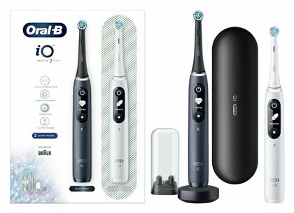 Oral-B IO Series 7 Duo Ηλεκτρική Οδοντόβουρτσα με Χρονομετρητή, Αισθητήρα Πίεσης και Θήκη Ταξιδίου White & Black