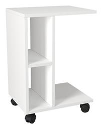 Βοηθητικό Τραπεζάκι Kithros με Ρόδες Μ35xΠ45xΥ65εκ. Λευκό