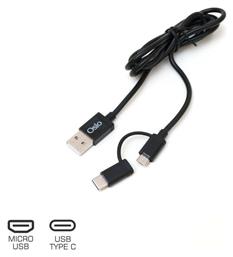 Osio Regular USB to Type-C / micro USB Cable Μαύρο 1m (OTU-495B) από το Esmarket