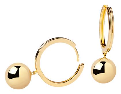 P D Paola Super Future Σκουλαρίκια Κρεμαστά από Ασήμι Επιχρυσωμένα με Πέτρες