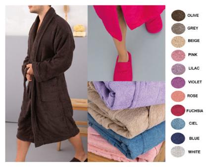 Palamaiki Pearl Μπουρνούζι Olive με Γιακά σε Πράσινο Χρώμα 420gr/m²