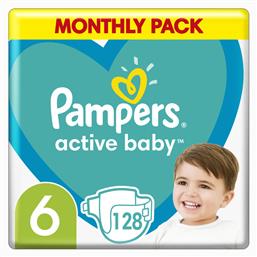 Pampers Active Baby No. 6 για 13-18kg 128τμχ