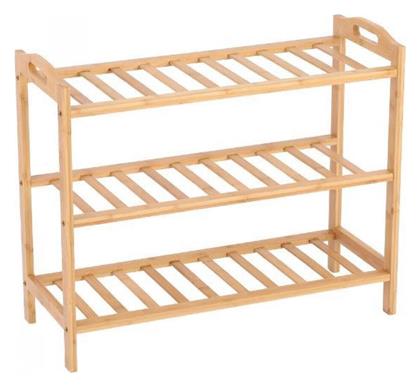 Παπουτσοθήκη από Μπαμπού με 3 Ράφια Μπεζ 65x26x54cm 30570