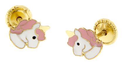 Παιδικά Σκουλαρίκια Καρφωτά Μονόκεροι από Χρυσό 9K