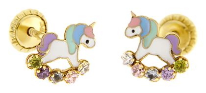 Παιδικά Σκουλαρίκια Καρφωτά Μονόκεροι από Χρυσό 9K