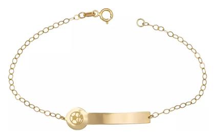 Παιδικό Βραχιόλι Ταυτότητα από Χρυσό 9K με Αγοράκι