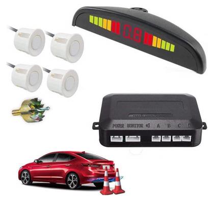 Peiying Σύστημα Παρκαρίσματος Αυτοκινήτου με Οθόνη και 4 Αισθητήρες σε Λευκό Χρώμα