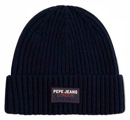 Pepe Jeans Beanie Ανδρικός Σκούφος με Rib Πλέξη σε Navy Μπλε χρώμα από το Plus4u