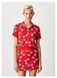 Pepe Jeans Priscilla Γυναικεία Polo Μπλούζα Κοντομάνικη Royal Red