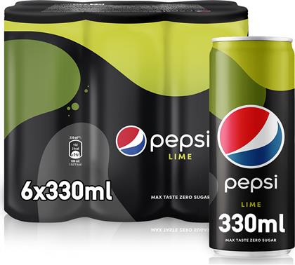 Pepsi Max Κουτί Cola Lime με Ανθρακικό 6x330ml