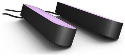 Philips Hue White And Color Ambiance Play Light Bar Double Pack Διακοσμητικό Φωτιστικό με Φωτισμό RGB Μπάρα LED Μαύρο 2τμχ