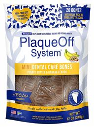 Plaque Off Mini Dental Care Bones Οδοντικό Stick Σκύλου κατά της Κακοσμίας για Μικρόσωμες Φυλές με Γεύση Μπανάνα 340gr 20τμχ από το Plus4u