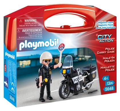 Playmobil City Action Βαλιτσάκι Αστυνόμος με Μοτοσικλέτα για 4+ ετών