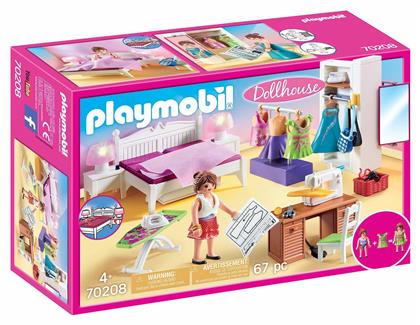 Playmobil Dollhouse Υπνοδωμάτιο με Ατελιέ Ραπτικής για 4+ ετών