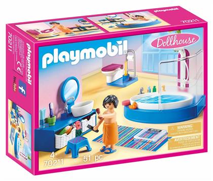 Playmobil Dollhouse Πολυτελές Λουτρό με Μπανιέρα για 4+ ετών από το BlablaToys