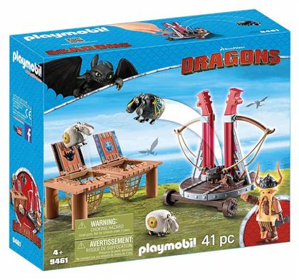 Playmobil Dragons Grobian with Sheep Slingshot για 4 ετών