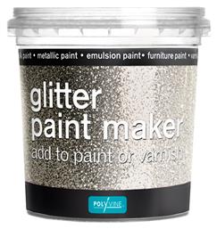 Polyvine Χρώμα Τεχνοτροπίας Glitter Paint Maker 0.075kg Ασημί