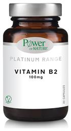 Power Of Nature Platinum Range Vitamin B2 Βιταμίνη για την Υγεία του Νευρικού Συστήματος 100mg 30 κάψουλες από το Pharm24