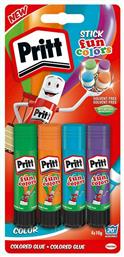 Pritt Κόλλα Stick Fun Colors Μικρού Μεγέθους 4τμχ 10gr Χωρίς Διαλύτες από το e-Fresh