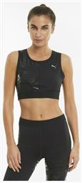 Puma Αμάνικο Αθλητικό Crop Top Μαύρο