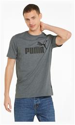 Puma Essentials Αθλητικό Ανδρικό T-shirt Dark Grey με Λογότυπο