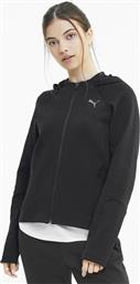 Puma Evostripe Γυναικεία Φούτερ Ζακέτα με Κουκούλα Μαύρη
