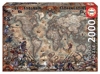 Puzzle Antique World Piratic Map 2D 2000 Κομμάτια