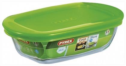 Pyrex Δοχείο Φαγητού Γυάλινο Πράσινο Κατάλληλο για Φούρνο Μικροκυμάτων 1250ml