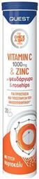 Quest Vitamin C 1000mg & Zinc Βιταμίνη για Ενέργεια & Ανοσοποιητικό 1000mg Πορτοκάλι 20 αναβράζοντα δισκία