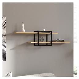 Ράφι Τοίχου Mone 120x18x30εκ. Sapphire Oak - Μαύρο