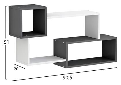 Ράφι Τοίχου Tanner Γκρι-λευκο 90.5x20x51εκ. από το Designdrops