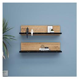 Ράφια Τοίχου 2τμχ 135.8x13x15εκ. Pine Black