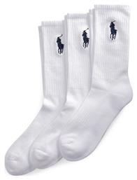 Ralph Lauren Ανδρικές Μονόχρωμες Κάλτσες Λευκές 3Pack
